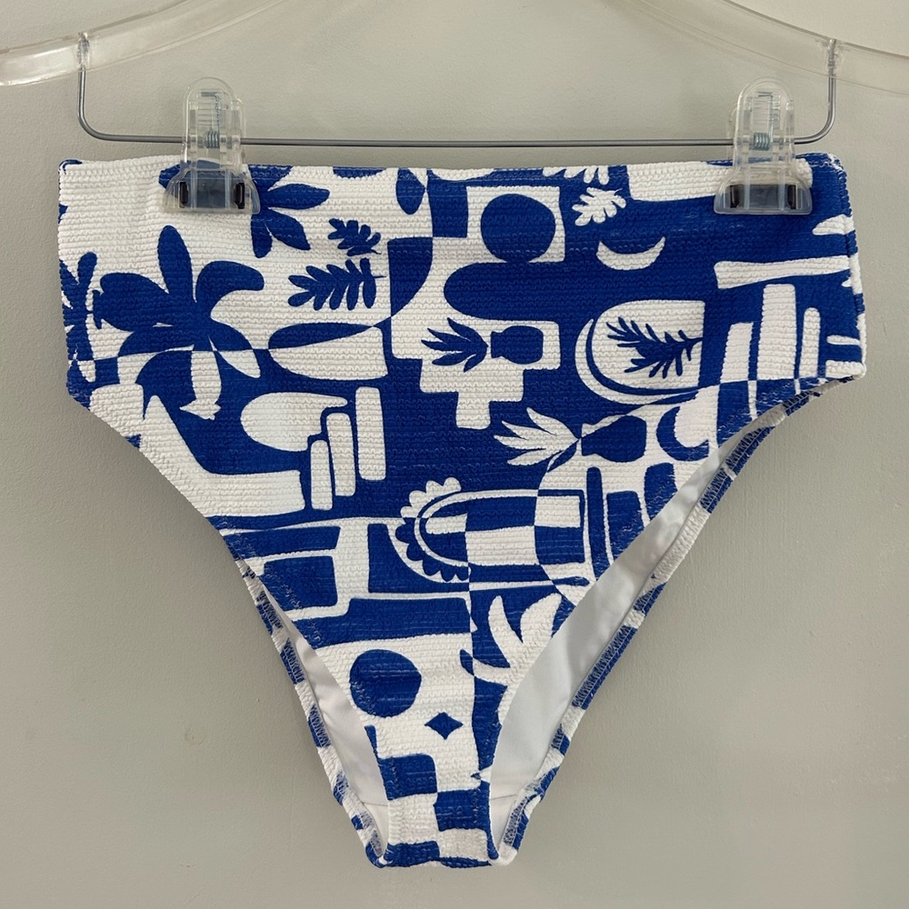 Show Me Your MuMu Blue and White‎ Bikini Bottom nwot